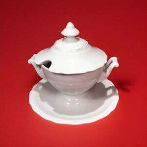 Hutschenreuther Hohenberg 1814 CM Germany Condiment Jar/Bowl w Underplate